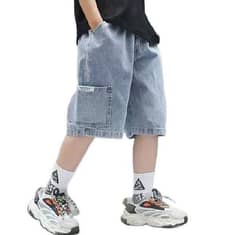 Light blue children's denim shorts korean style fashion shorts