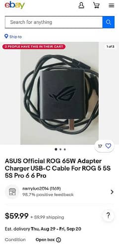 Asus ROG 65 w 100% original super fast charger