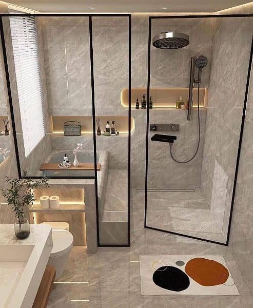 12mm/8mm Tempered Glass Shower Cabins l Glass Partition l Glass Design 9