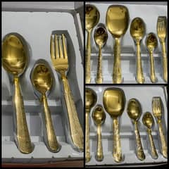 cutlery set gold plated