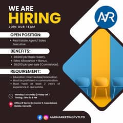 We Are Hiring sales Executive for Real Estate and Marketing