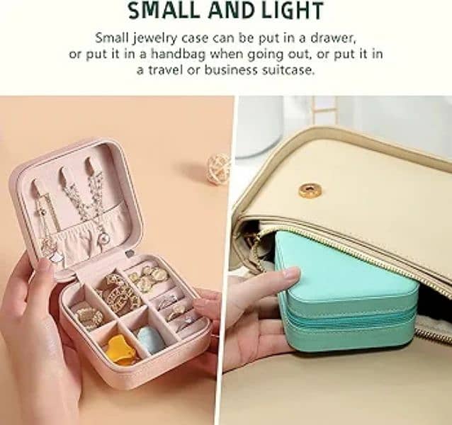 Small Jewelry Box Travel Jewelry Organizer Rings, Earrings, Necklaces, 1