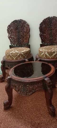 Wooden chairs with Table