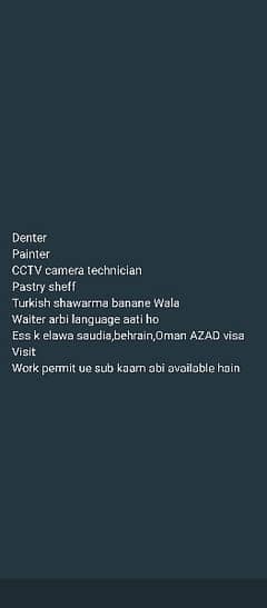 Work visa & visit visa available ( Behrain Oman Sudia )