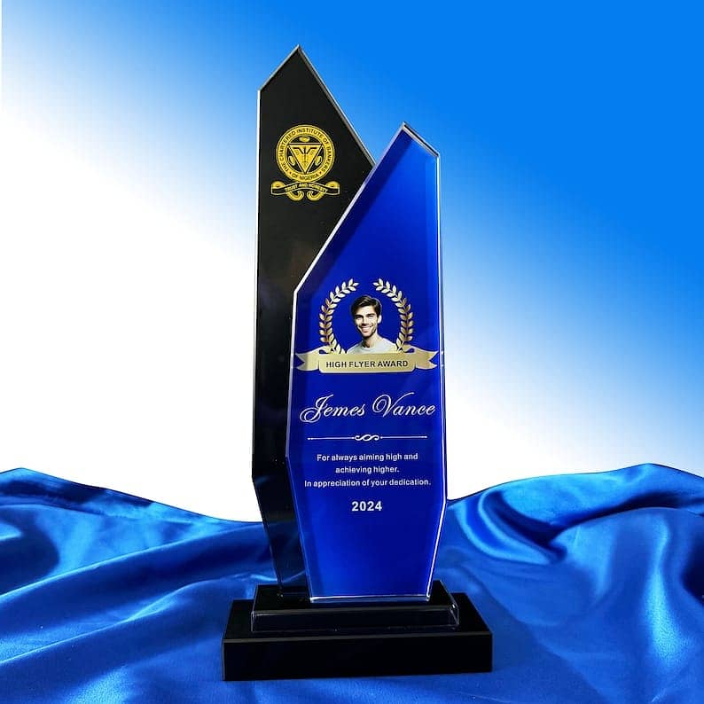 Award shield . Glass shield . Trophy . metal & wood award trophie 2