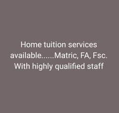 Home tuition Services available