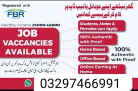 required staff for online and office base work male female