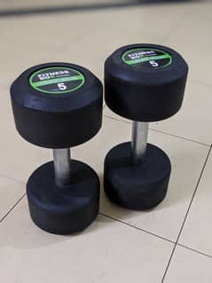 New 5kg Rubber Coated Dumbbells iron rod | weight plates gym fitness