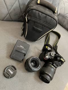 Nikon d3200 DSLR with 2 premium Lenses