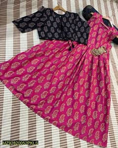 2 pcs women stitched cotton lawn printed shirt and koti