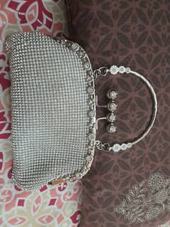 wedding silver clutche