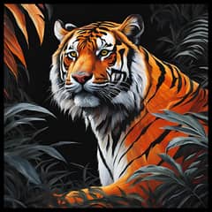 Tiger Painting | Art | Wall Painting | Framed