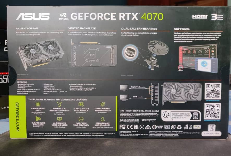 Asus RTX 4070 Dual OC 12GB 3 YEARS WARRANTY 2