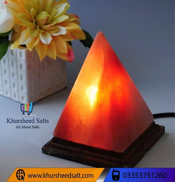 Pyramid Himalayan salt lamp side table lamp room night light 0