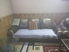 sofa set / leather poshish