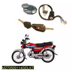 3 piece Lock sat SD 70 completely key with  for Motorcycle