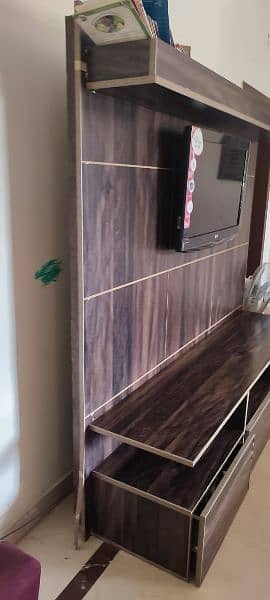 LCD wood wall with shelf 3