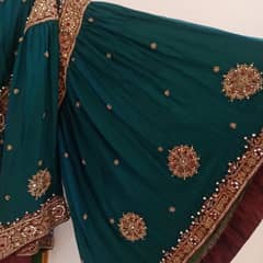 dark green gharara and short shirt