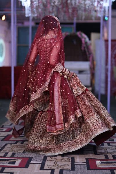 Maroon briidal indian lehenga 1