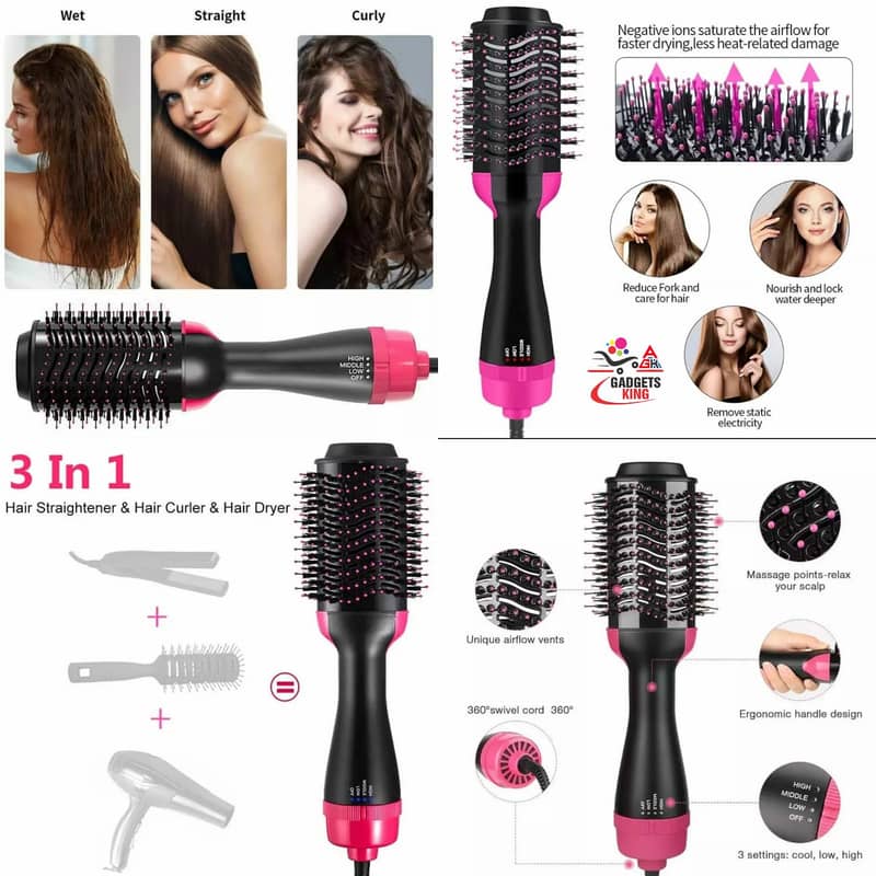 One Step Hair Dryer - Hot Air Brush 0