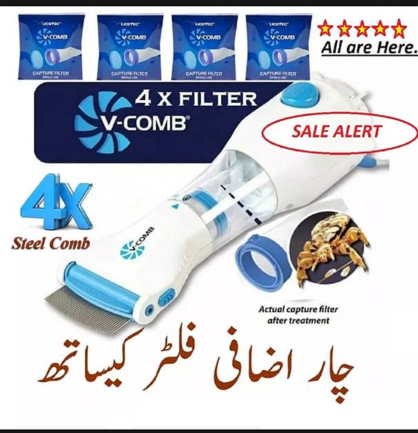 V Comb Anti Lice Machine with 4 Filters 0