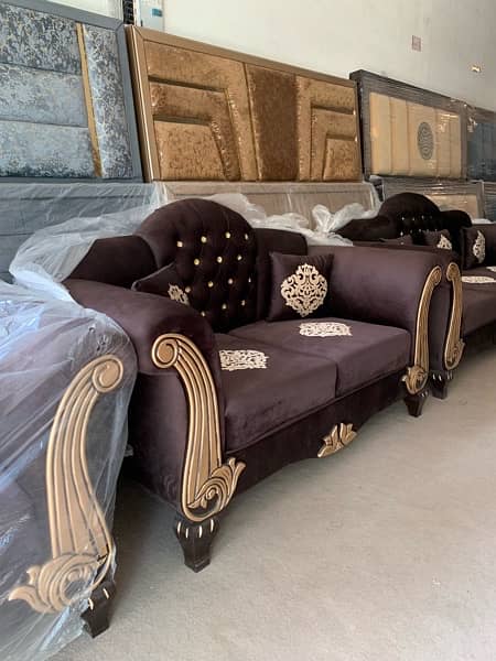 Dark Brown Beautiful Sofa Set 2