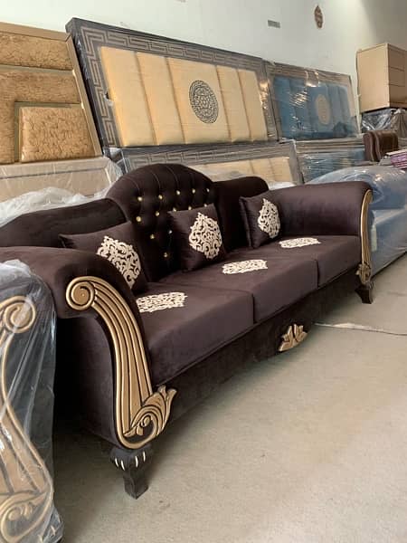 Dark Brown Beautiful Sofa Set 3