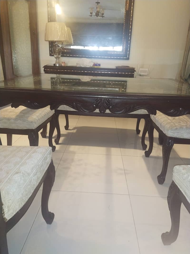 Pure shesham dinning table with 4 chairs and 1 bench 3