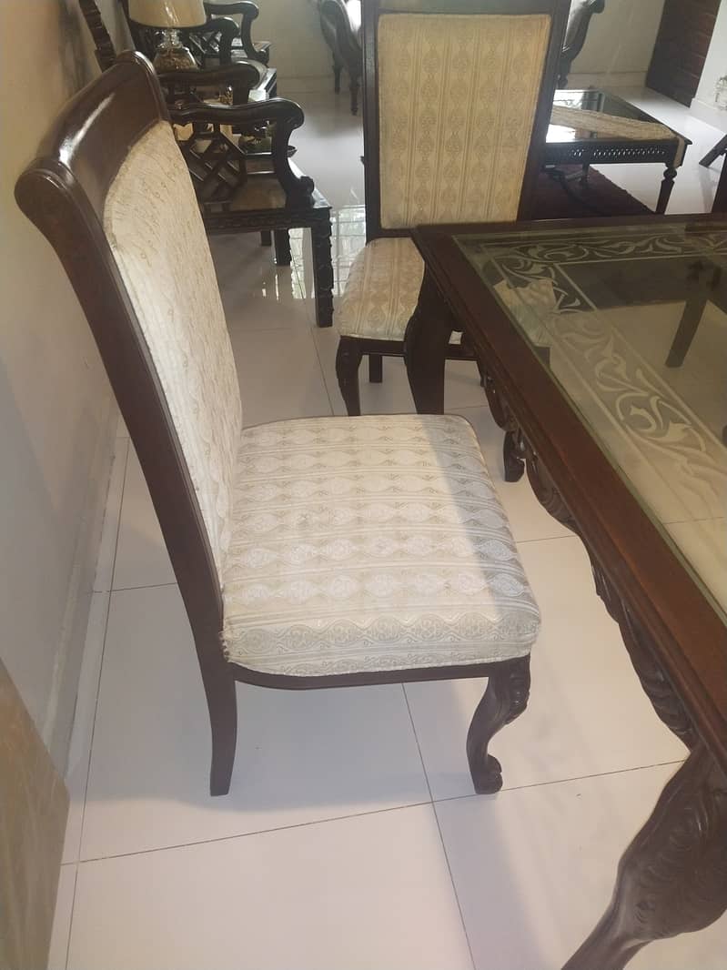 Pure shesham dinning table with 4 chairs and 1 bench 7