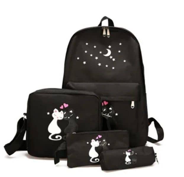 4 Pcs Kid'S Nylon School College Bag 3