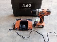 AEG Cordless Drill
 18volt 
made in germany 
1 battery aur 1 charger