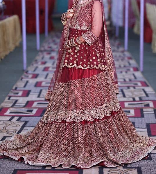 Maroon briidal indian lehenga 0