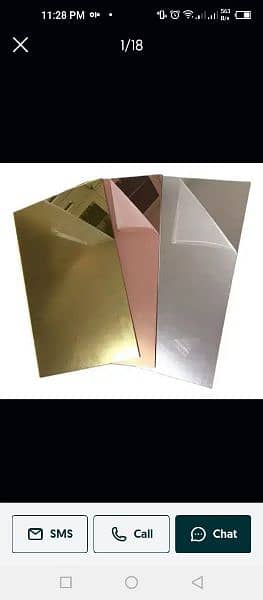 Acrylic | Mirror | Squares Self Adhesive | Golden | Silver 1