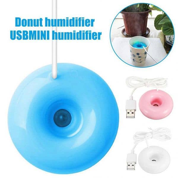 Donut Shape USB Air Humidifier - DIY Essential Oil Diffuser Mist Ma 0