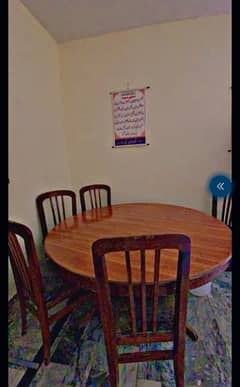 dining table with 6 wooden chairs