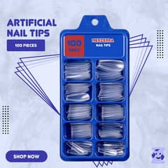 Transparent Nails Pack of 100, Artificial nails for girls