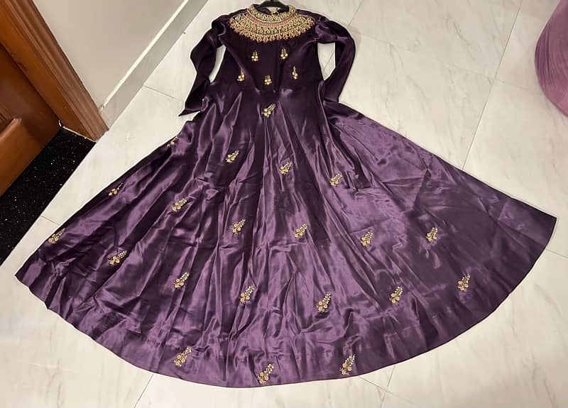 purple silk frock and blue net frock for sale 9