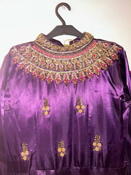 purple silk frock and blue net frock for sale 11