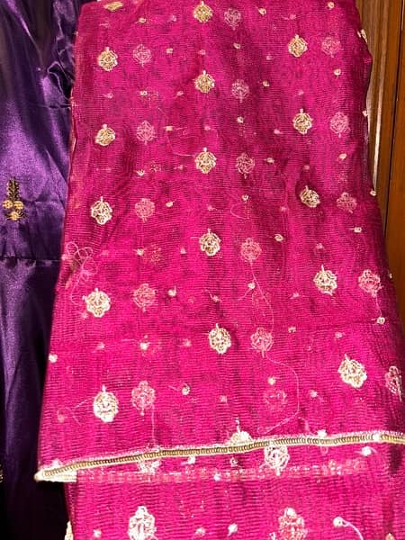 purple silk frock and blue net frock for sale 14