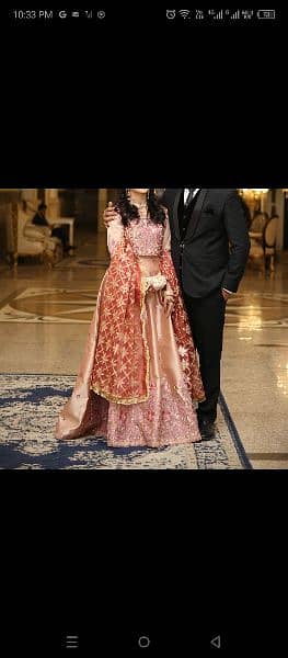 1 wedding lehnga baby pink and 1 mehndi lehnga yellow 2