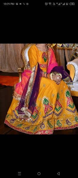 mehndi frock full length mustard 0