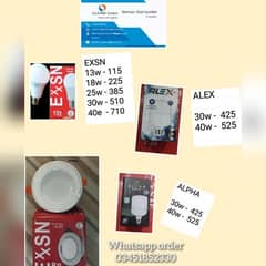 Exsn LED Bulbs tube pati power plugs watsapp 03/45/185/23/330