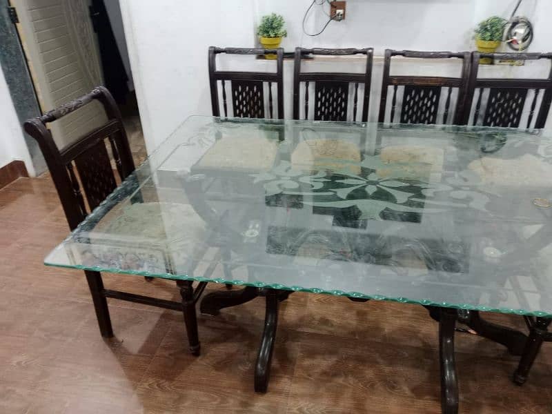 Dinning table with 6 chairs wooden 1