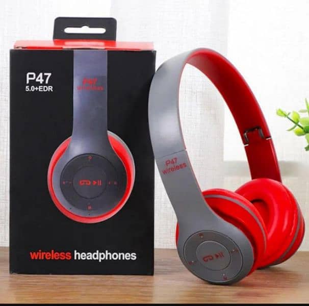 Wireless Stereo Headphones, Black P47 2