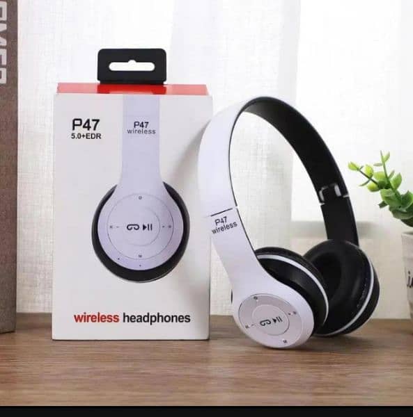 Wireless Stereo Headphones, Black P47 3