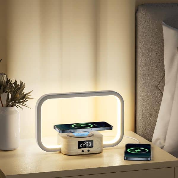 YAMYONE Bedside Lamp with Wireless Charger USB Charging 0