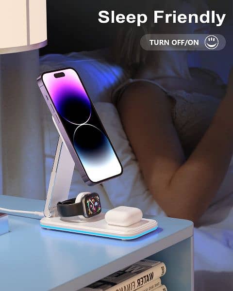 BOCLOUD 3 in 1 Wireless Charging station , Stand Fast Wireless Charger 4