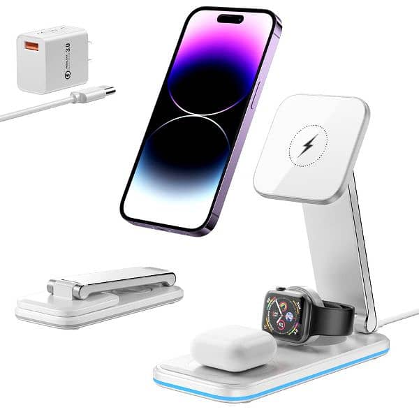 BOCLOUD 3 in 1 Wireless Charging station , Stand Fast Wireless Charger 5