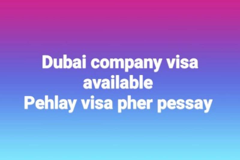 Dubai semi government company Visa available 0