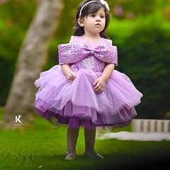 lilac frock for baby girl kids fancy clothes